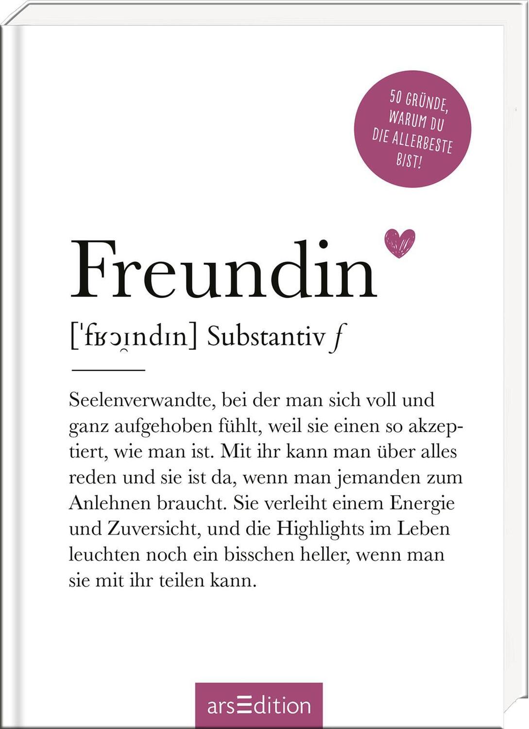 Cover: 9783845860190 | Freundin (Substantiv, f) | 50 Gründe, warum du die Allerbeste bist!