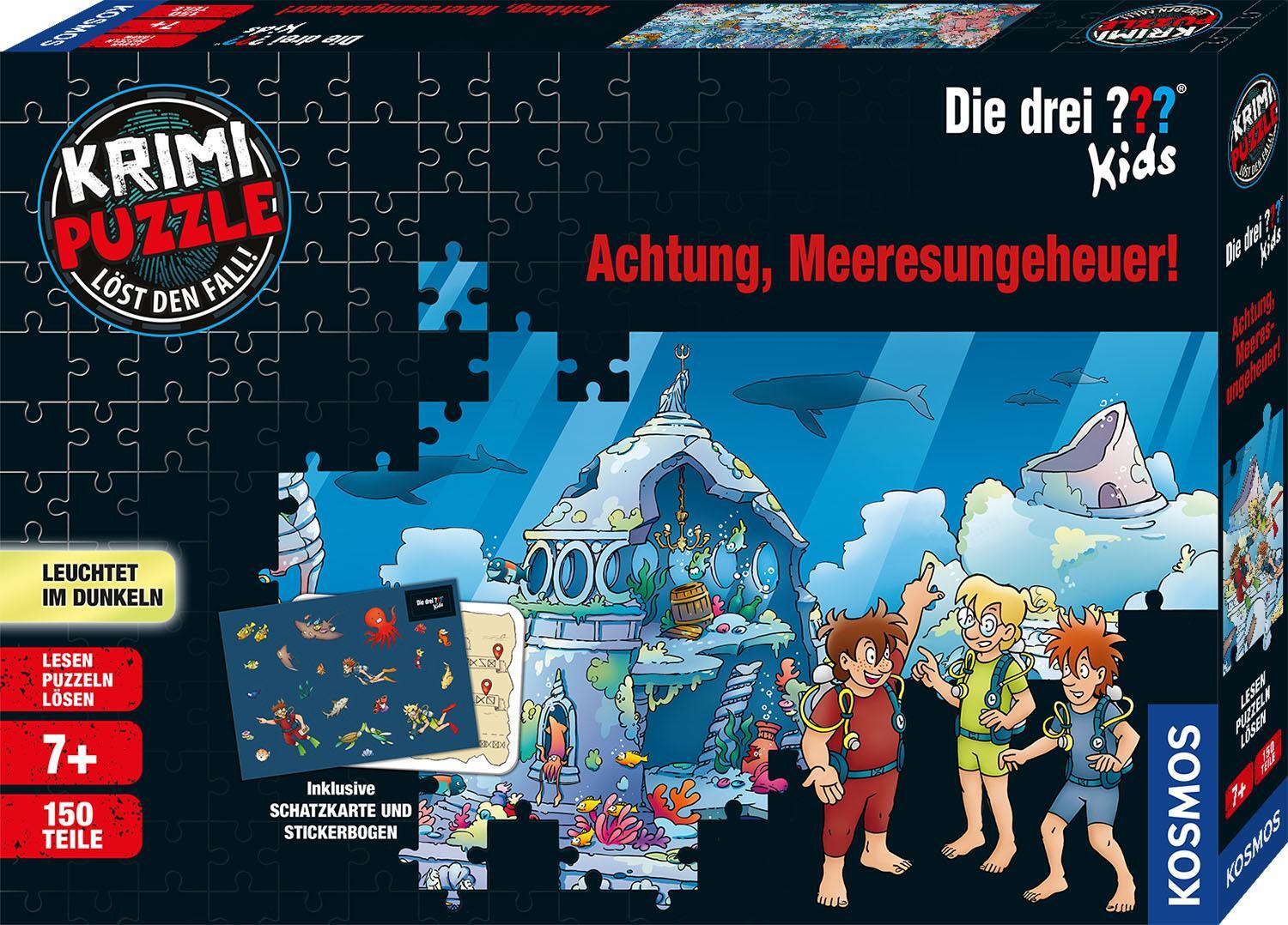 Cover: 4002051680664 | Krimi-Puzzle: Die drei ??? Kids 150 Teile - Achtung, Meeresungeheuer!