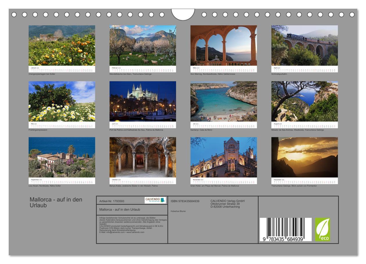 Bild: 9783435684939 | Mallorca - auf in den Urlaub (Wandkalender 2025 DIN A4 quer),...