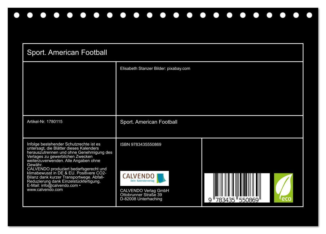 Bild: 9783435550869 | Sport. American Football (Tischkalender 2025 DIN A5 quer), CALVENDO...