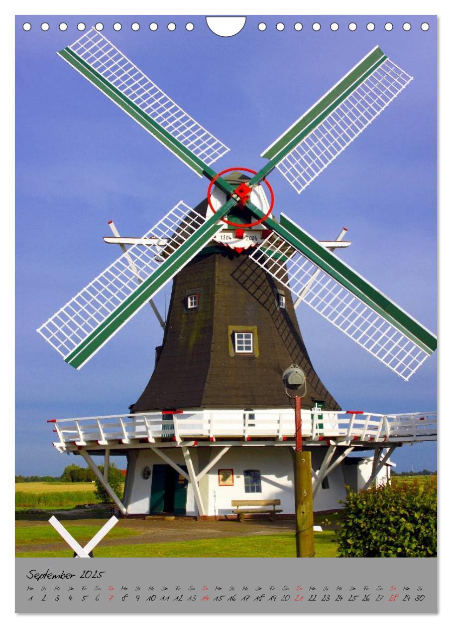 Bild: 9783457030660 | Windmühlen in Norddeutschland (Wandkalender 2025 DIN A4 hoch),...