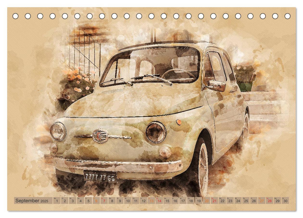 Bild: 9783435151103 | Kult-Autos, Nuova 500 (Tischkalender 2025 DIN A5 quer), CALVENDO...