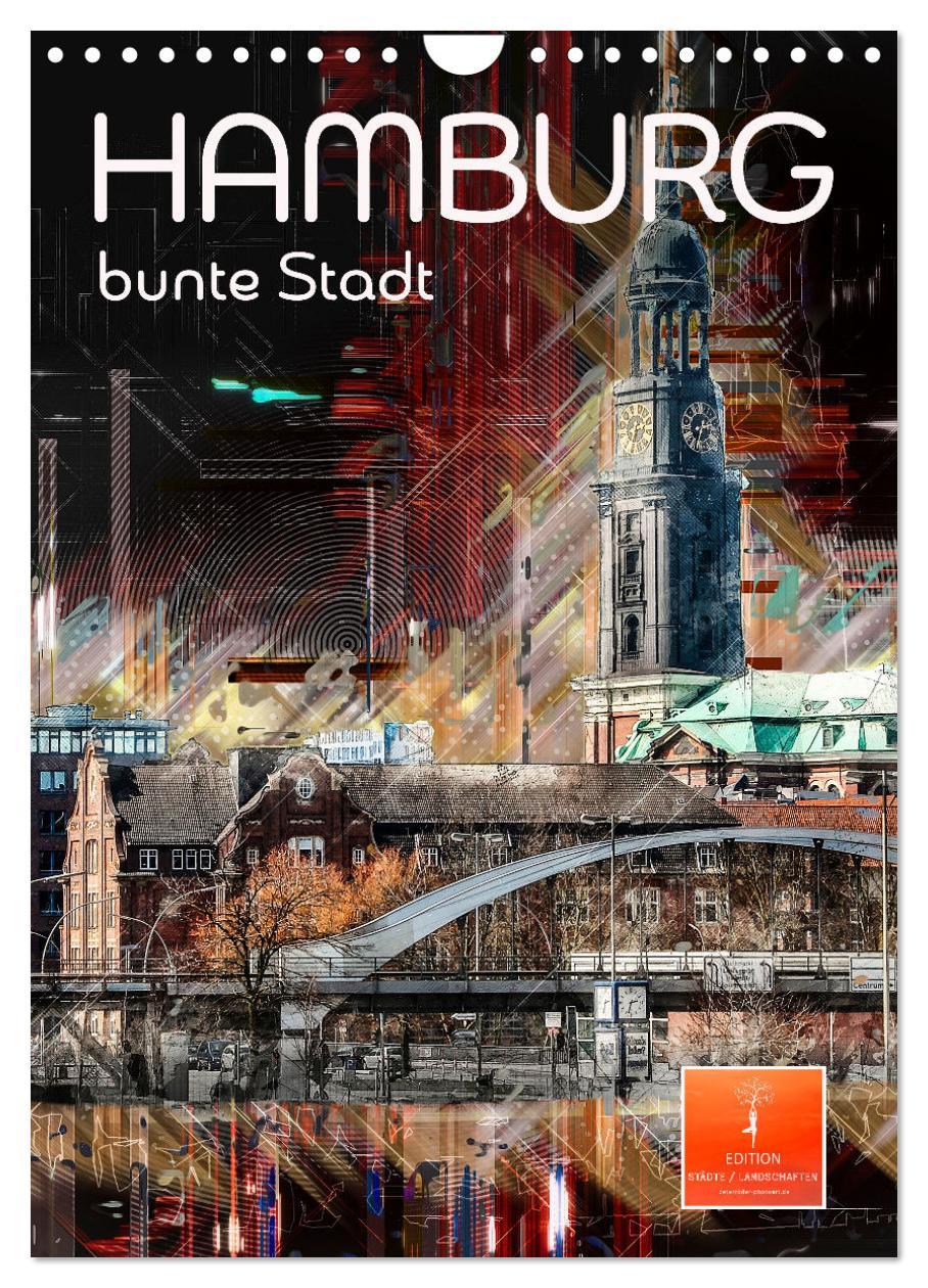 Cover: 9783435908998 | Hamburg bunte Stadt (Wandkalender 2025 DIN A4 hoch), CALVENDO...