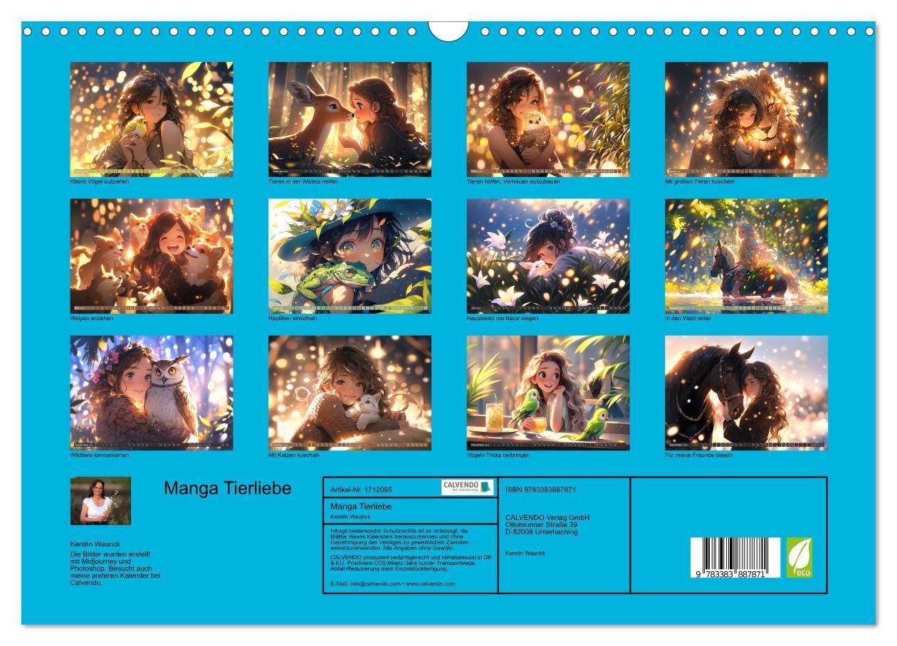 Bild: 9783383887871 | Manga Tierliebe (Wandkalender 2025 DIN A3 quer), CALVENDO...