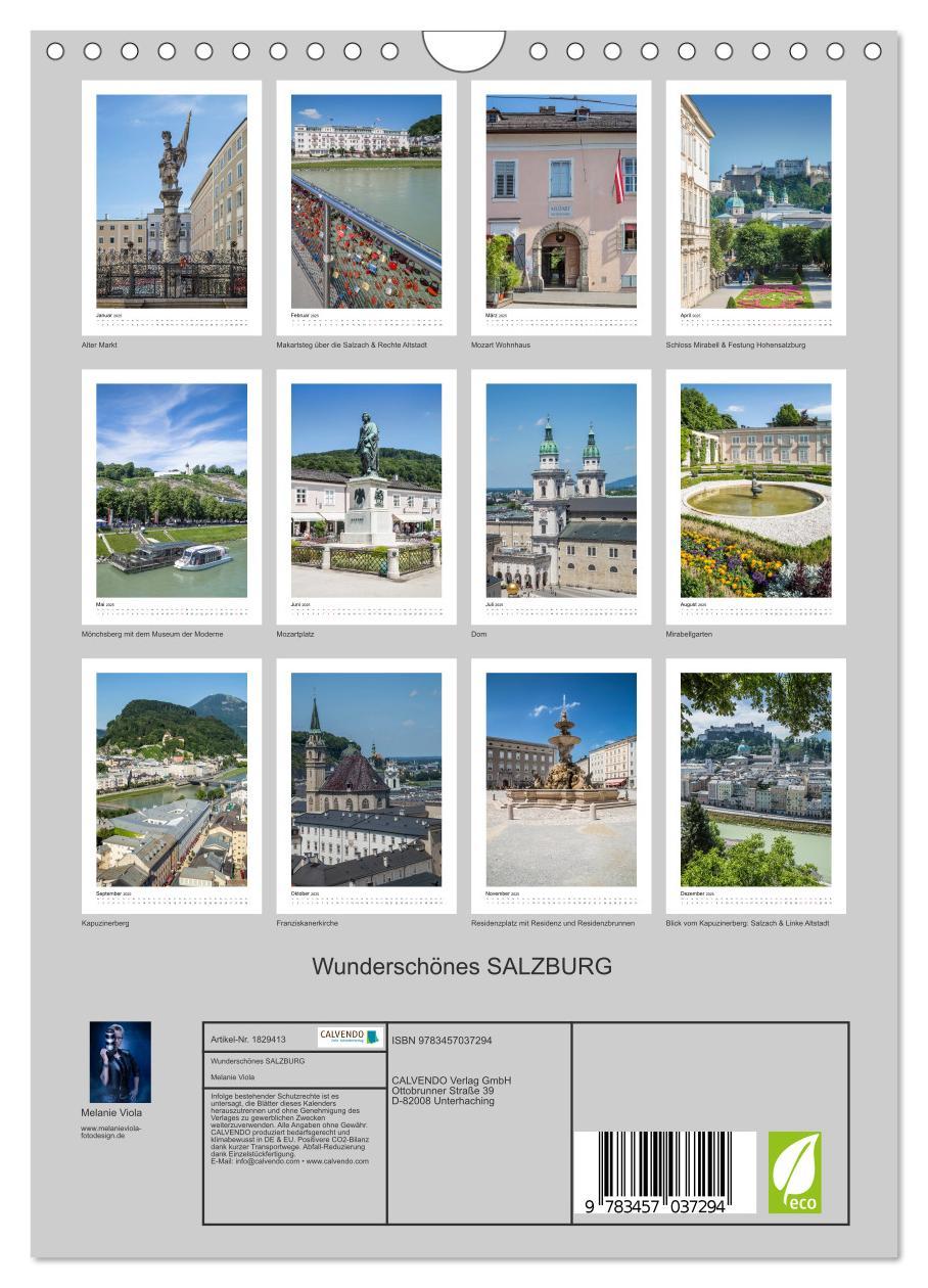 Bild: 9783457037294 | Wunderschönes SALZBURG (Wandkalender 2025 DIN A4 hoch), CALVENDO...