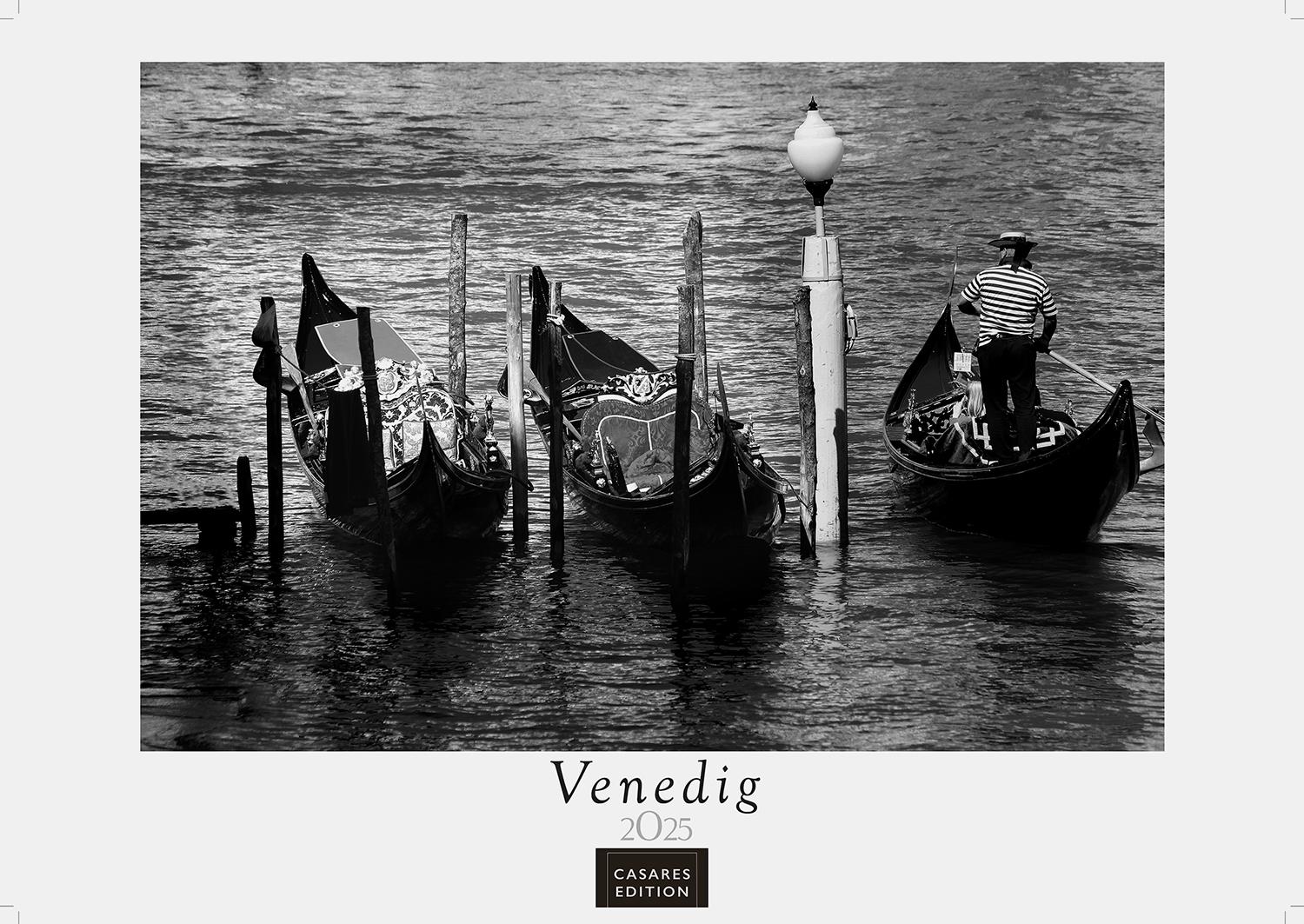 Cover: 9781835240182 | Venedig schw./weiss 2025 L 42x55 cm | Kalender | 14 S. | Deutsch