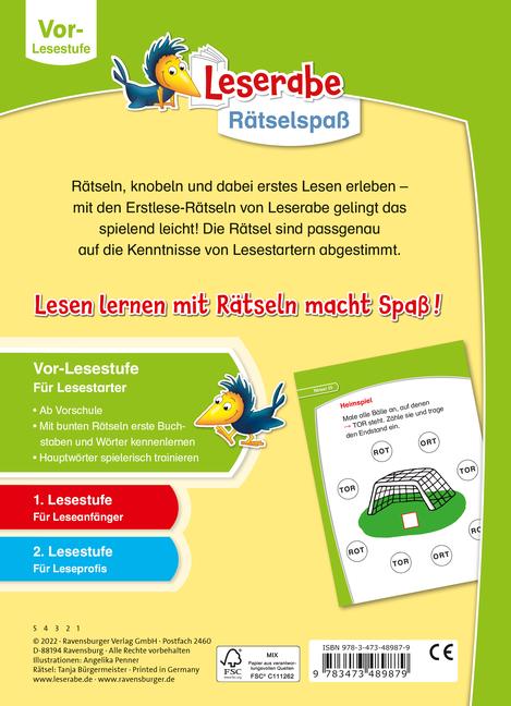 Bild: 9783473489879 | Ravensburger Leserabe Rätselspaß - Erstlese-Rätsel für Lesestarter...