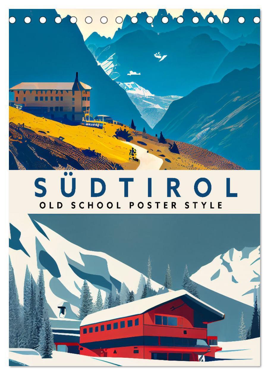 Cover: 9783435885800 | Südtirol - Old School Poster Style (Tischkalender 2025 DIN A5...