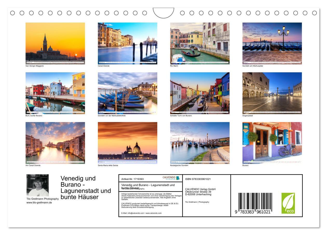 Bild: 9783383961021 | Venedig und Burano - Lagunenstadt und bunte Häuser (Wandkalender...