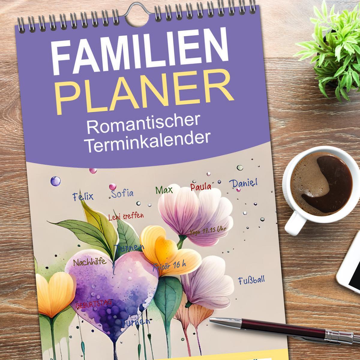 Bild: 9783457094013 | Familienplaner 2025 - Romantischer Terminkalender mit 5 Spalten...