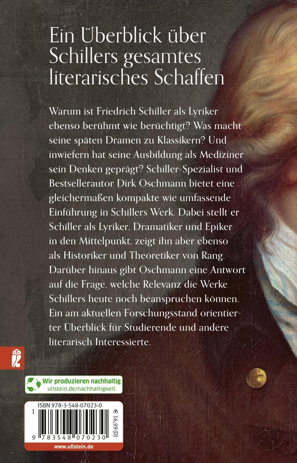 Rückseite: 9783548070230 | Friedrich Schiller | Eine kleine Werkschau | Dirk Oschmann | Buch