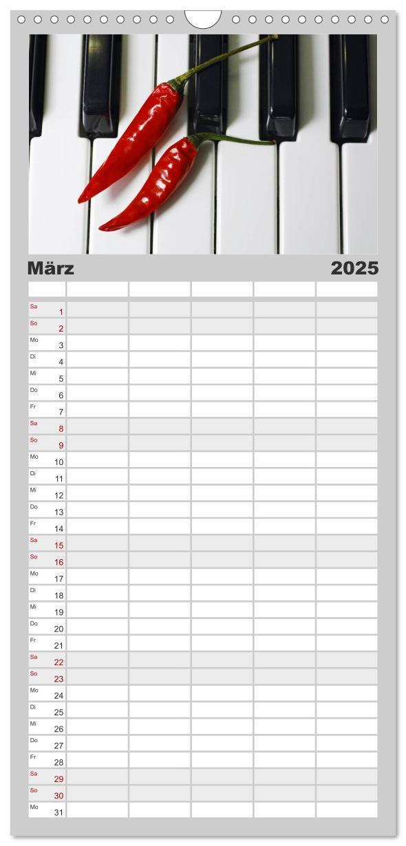 Bild: 9783457126349 | Familienplaner 2025 - Hot Chili Küchen Kalender mit 5 Spalten...