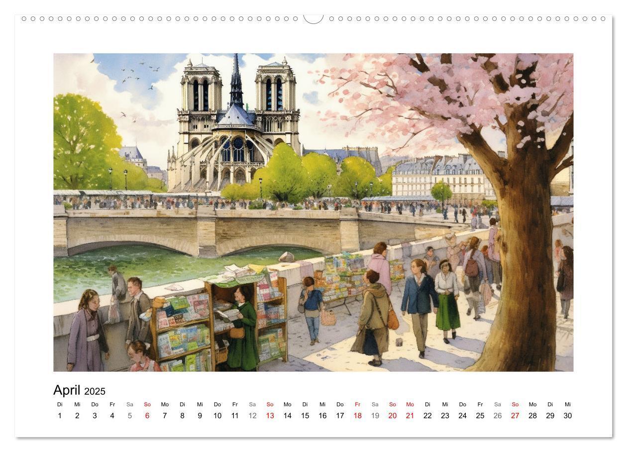 Bild: 9783383825835 | Romantisches Paris (Wandkalender 2025 DIN A2 quer), CALVENDO...