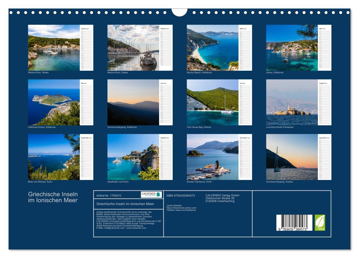 Bild: 9783435284573 | Griechische Inseln im Ionischen Meer (Wandkalender 2025 DIN A3...