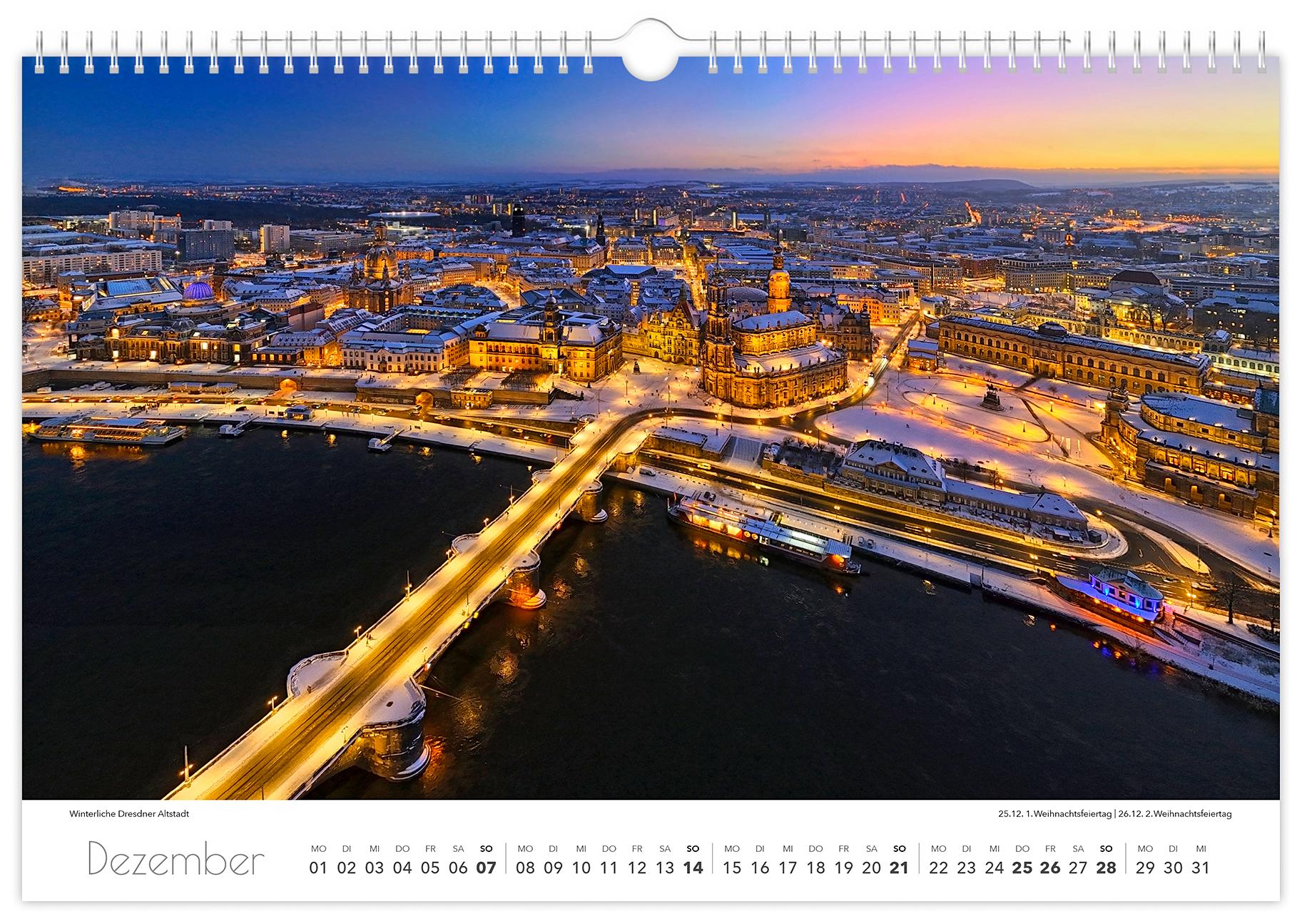 Bild: 9783910680487 | Kalender Dresden Elbflorenz 2025 | 45 x 30 cm weißes Kalendarium