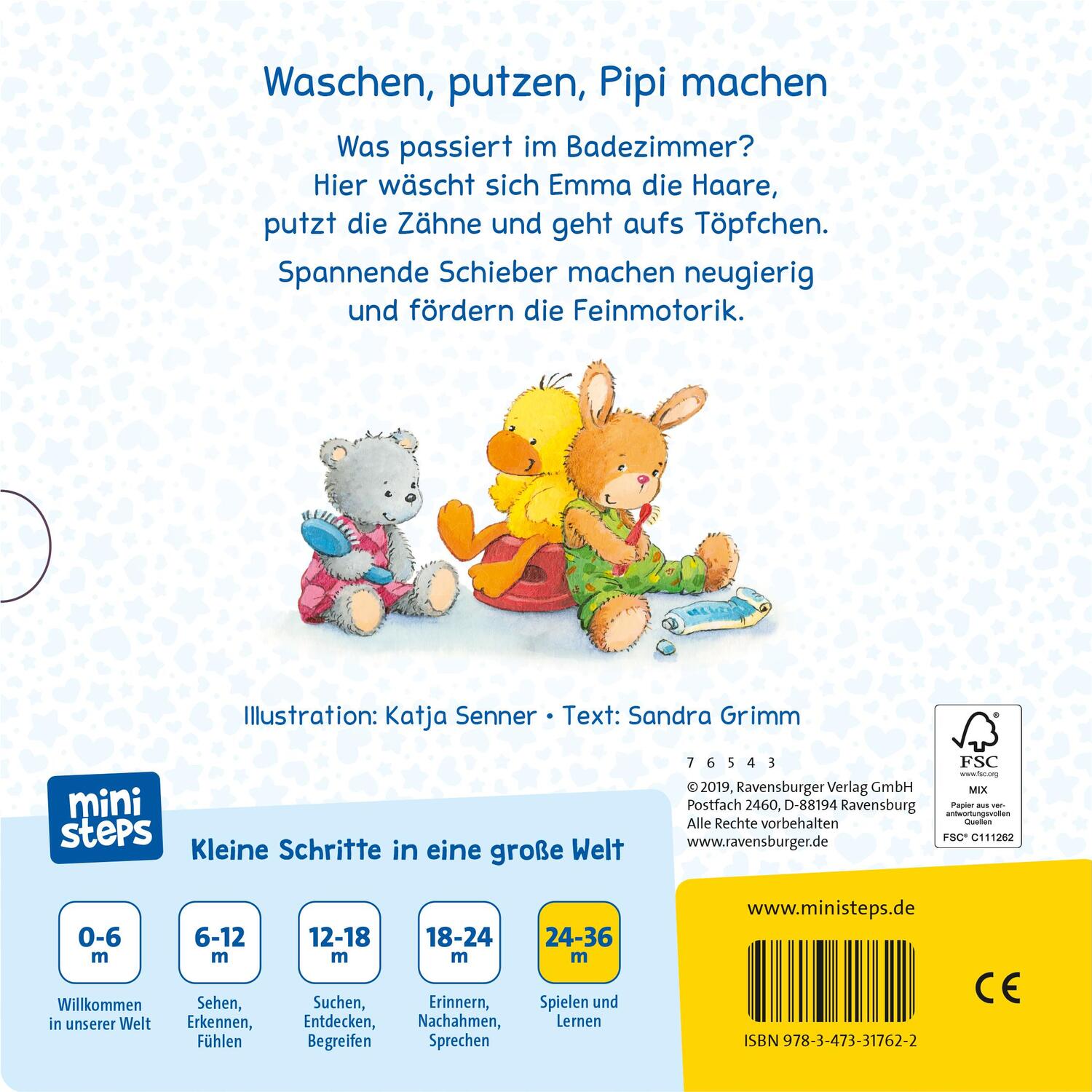 Rückseite: 9783473317622 | ministeps: Haare waschen, Zähne putzen | Ab 24 Monaten | Sandra Grimm