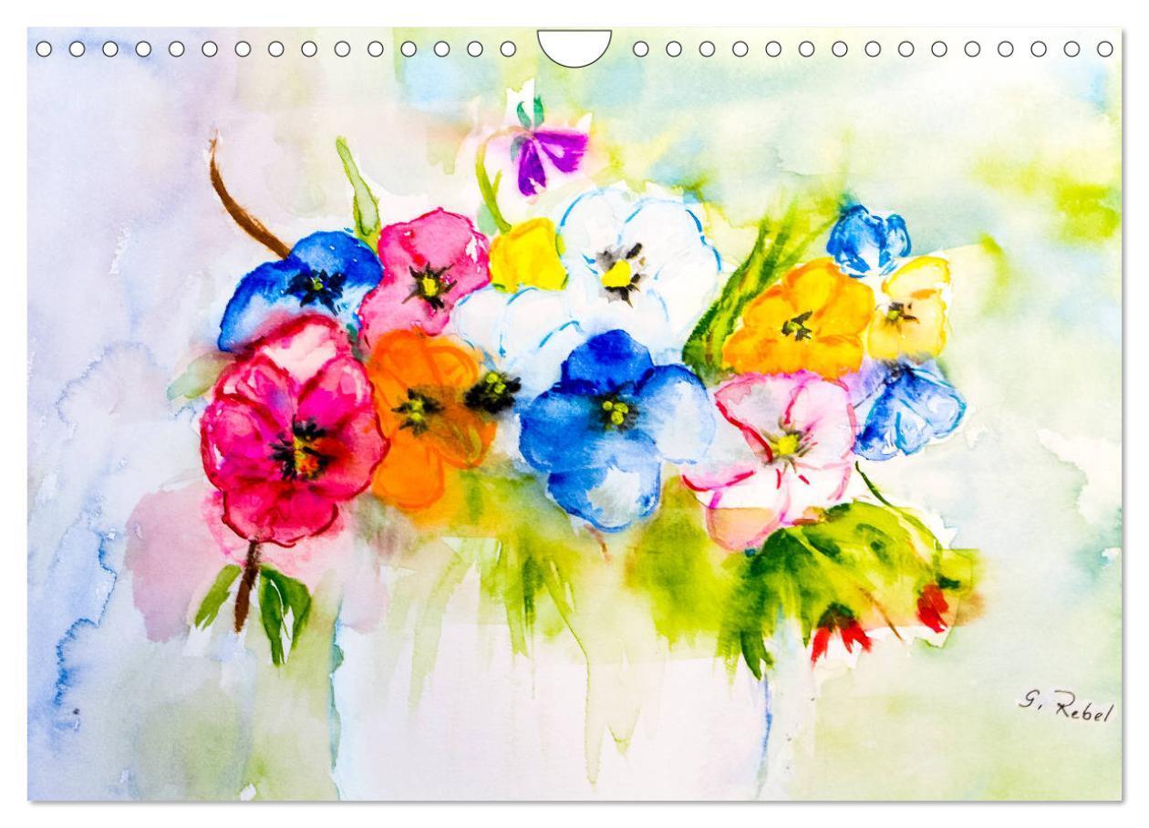 Bild: 9783435498635 | Blumenjahr - Bunte Blüten in Aquarell (Wandkalender 2025 DIN A4...