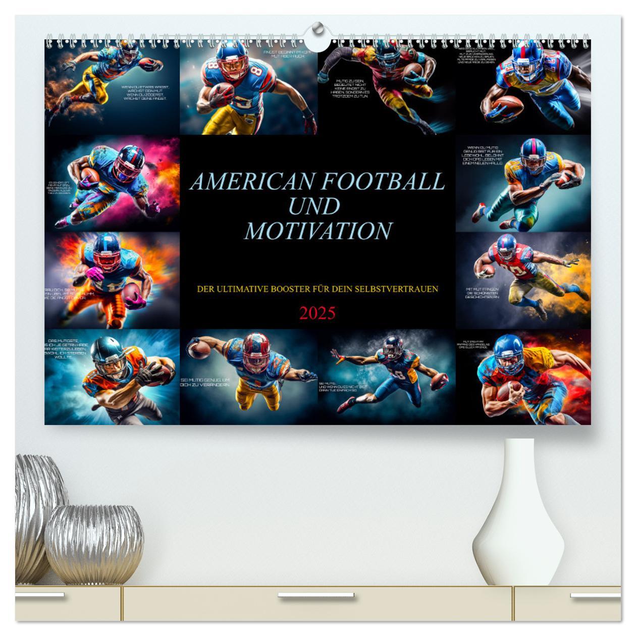 Cover: 9783383874703 | American Football und Motivation (hochwertiger Premium Wandkalender...