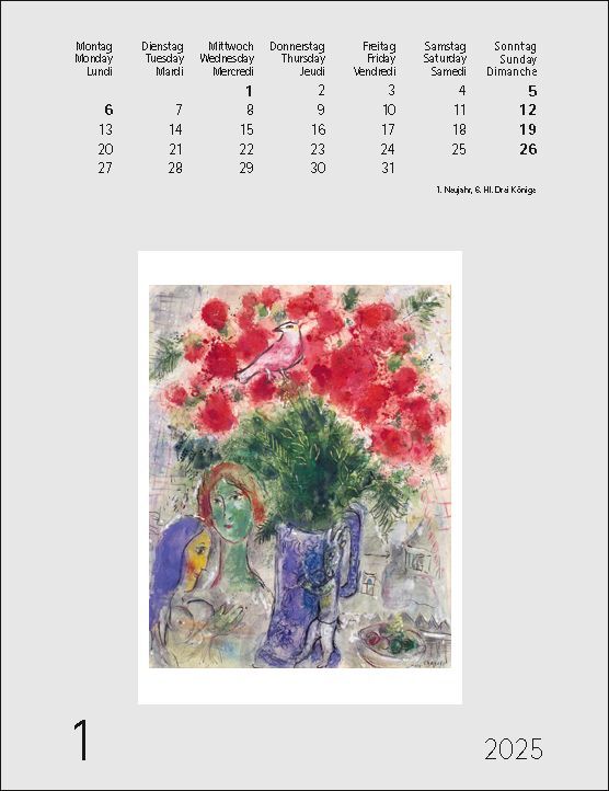 Bild: 9783771720315 | Marc Chagall 2025 | Kunst-Einsteckkalender | Marc Chagall | Kalender