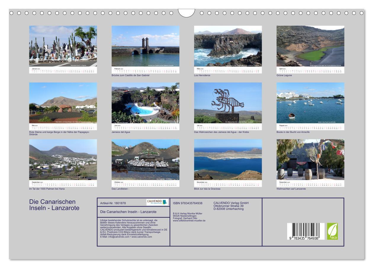 Bild: 9783435764938 | Die Canarischen Inseln - Lanzarote (Wandkalender 2025 DIN A3 quer),...