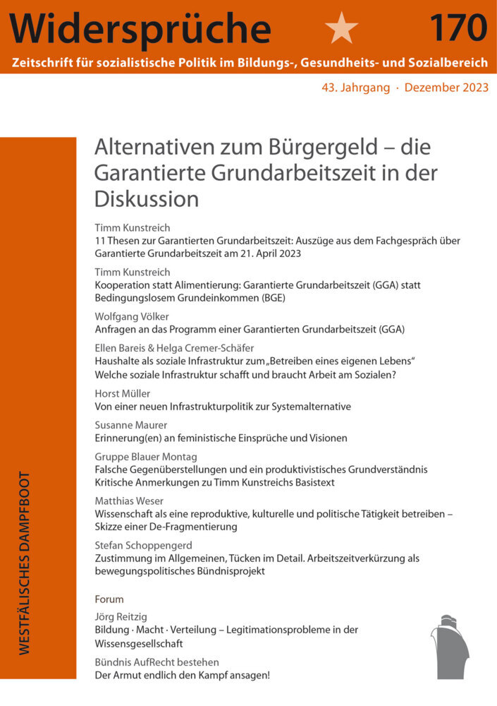 Cover: 9783986340100 | Alternativen zum Bürgergeld | Widersprüche | Buch | 130 S. | Deutsch