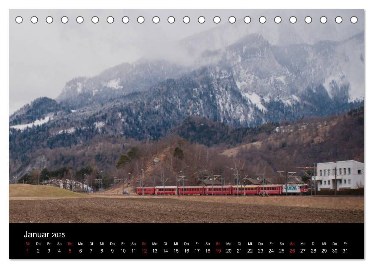 Bild: 9783435584680 | Mit der Bahn durch die Alpen (Tischkalender 2025 DIN A5 quer),...