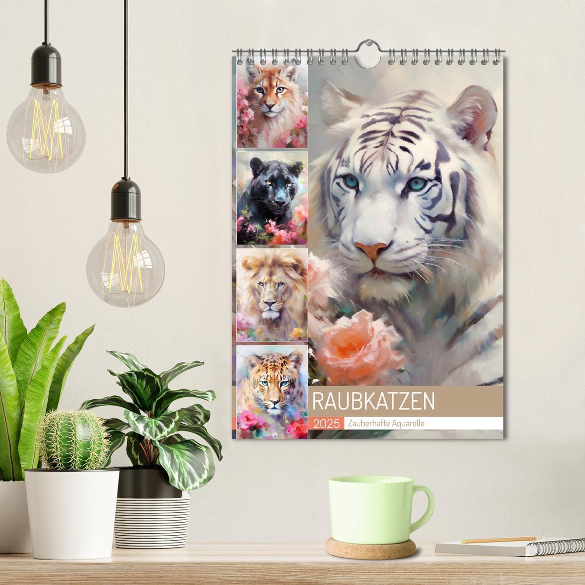 Bild: 9783435865208 | Raubkatzen. Zauberhafte Aquarelle (Wandkalender 2025 DIN A4 hoch),...