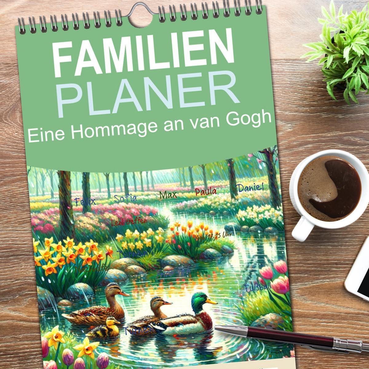 Bild: 9783457188682 | Familienplaner 2025 - Eine Hommage an van Gogh mit 5 Spalten...