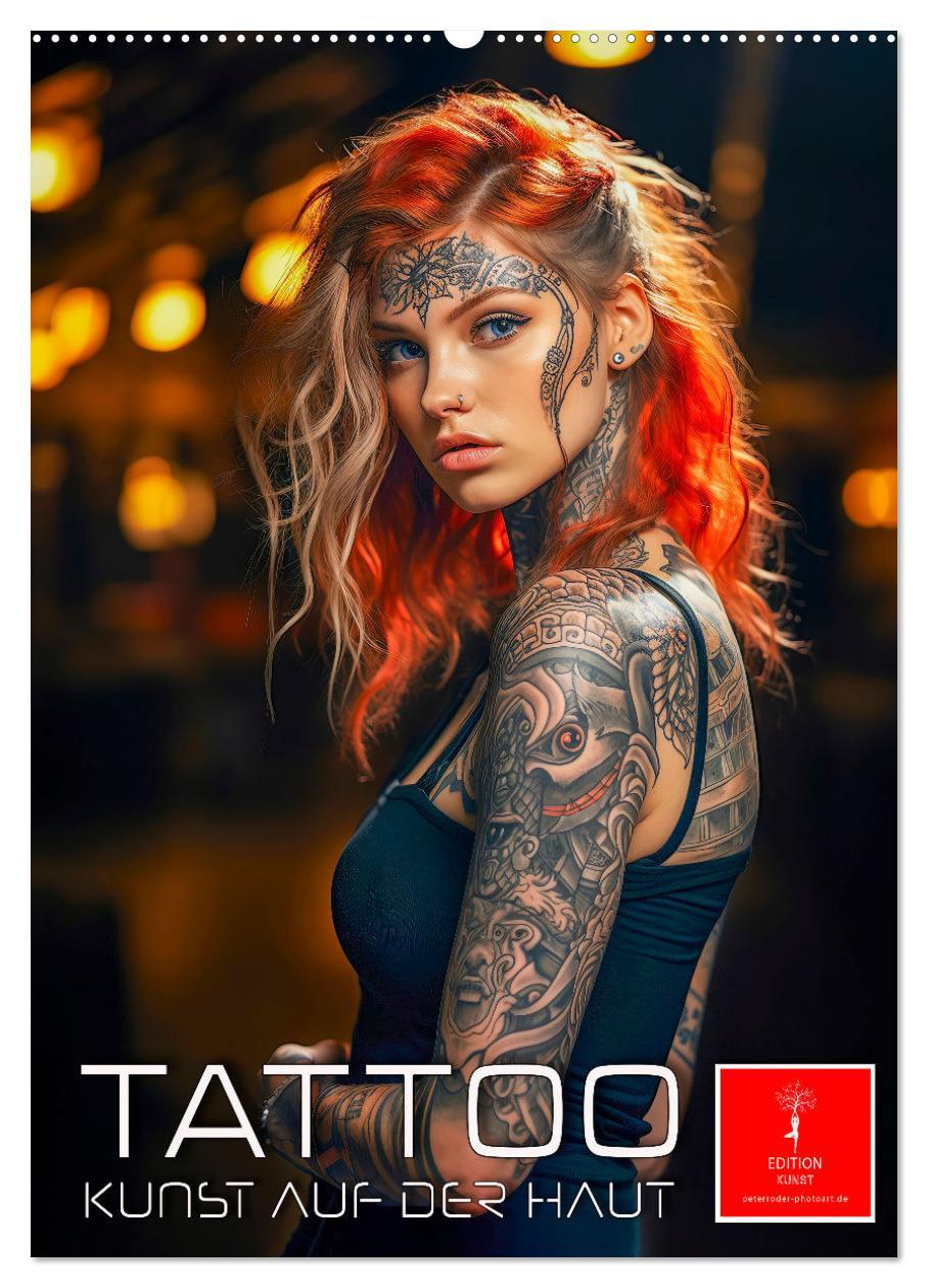 Cover: 9783435860555 | Tattoo Kunst auf der Haut (Wandkalender 2025 DIN A2 hoch), CALVENDO...