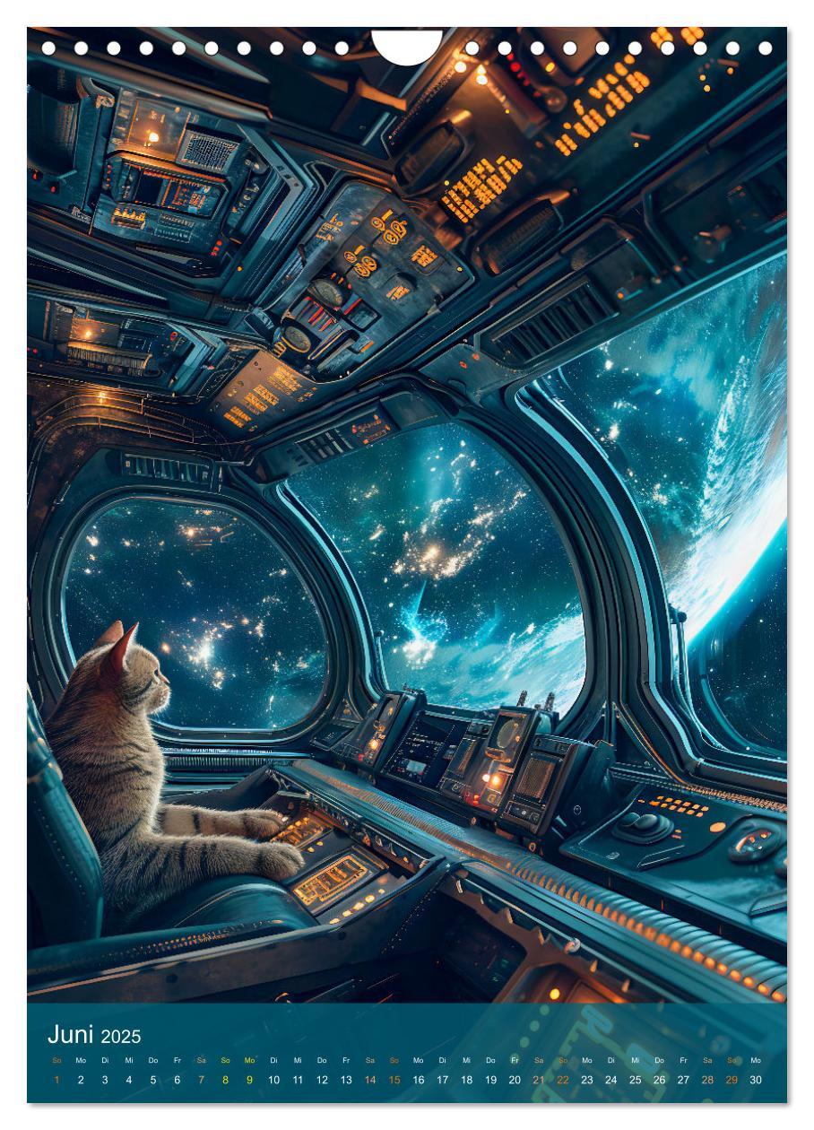 Bild: 9783383775727 | Katzen im All - Katzenastronauten im Kosmos (Wandkalender 2025 DIN...