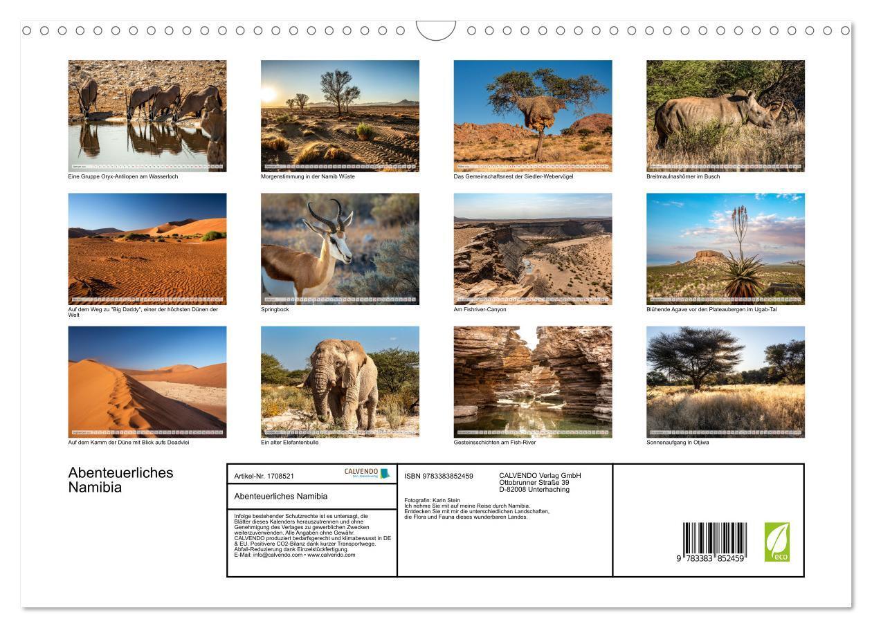 Bild: 9783383852459 | Abenteuerliches Namibia (Wandkalender 2025 DIN A3 quer), CALVENDO...