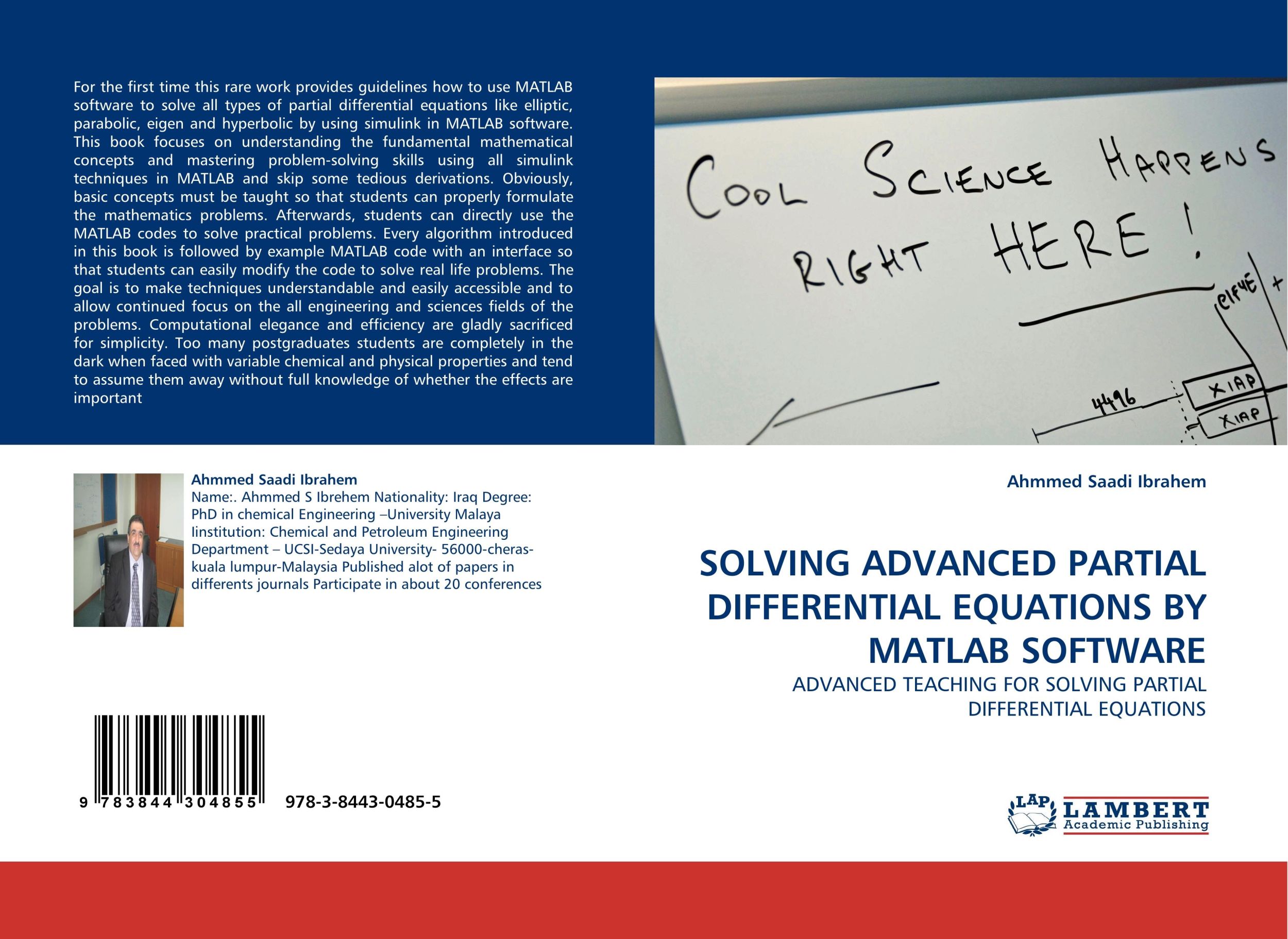 Cover: 9783844304855 | SOLVING ADVANCED PARTIAL DIFFERENTIAL EQUATIONS BY MATLAB SOFTWARE