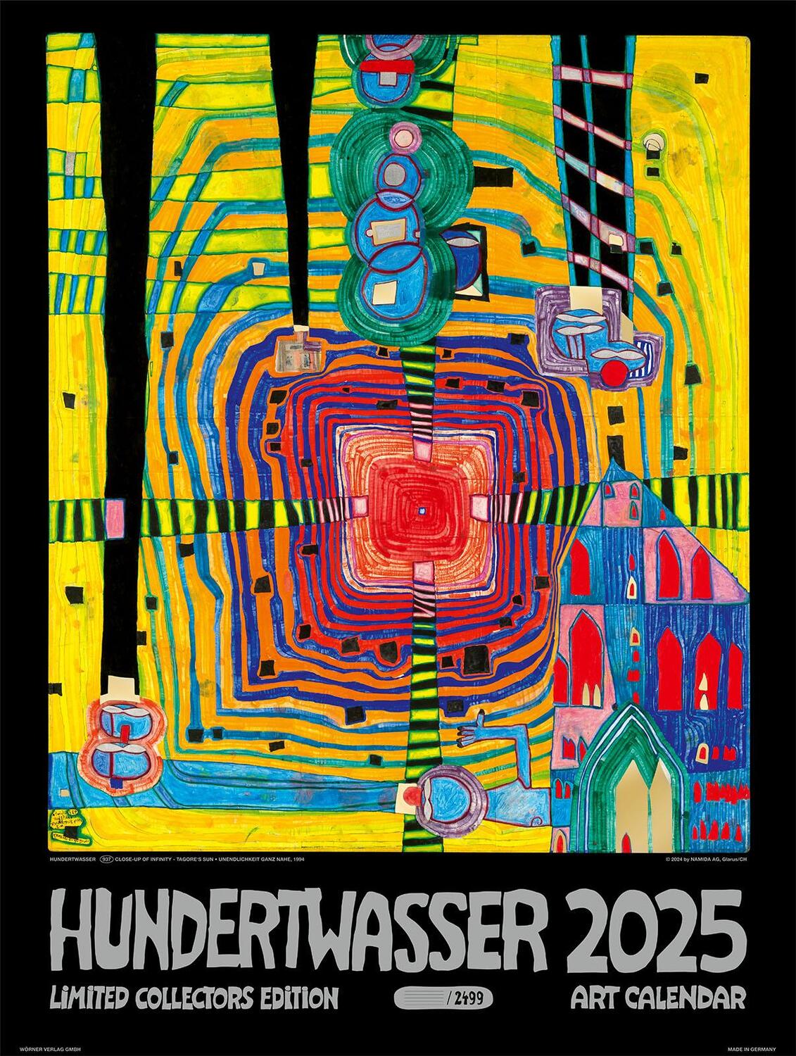 Cover: 9783910430112 | Großer Hundertwasser Art Calendar 2025 | Limited Collectors Edition