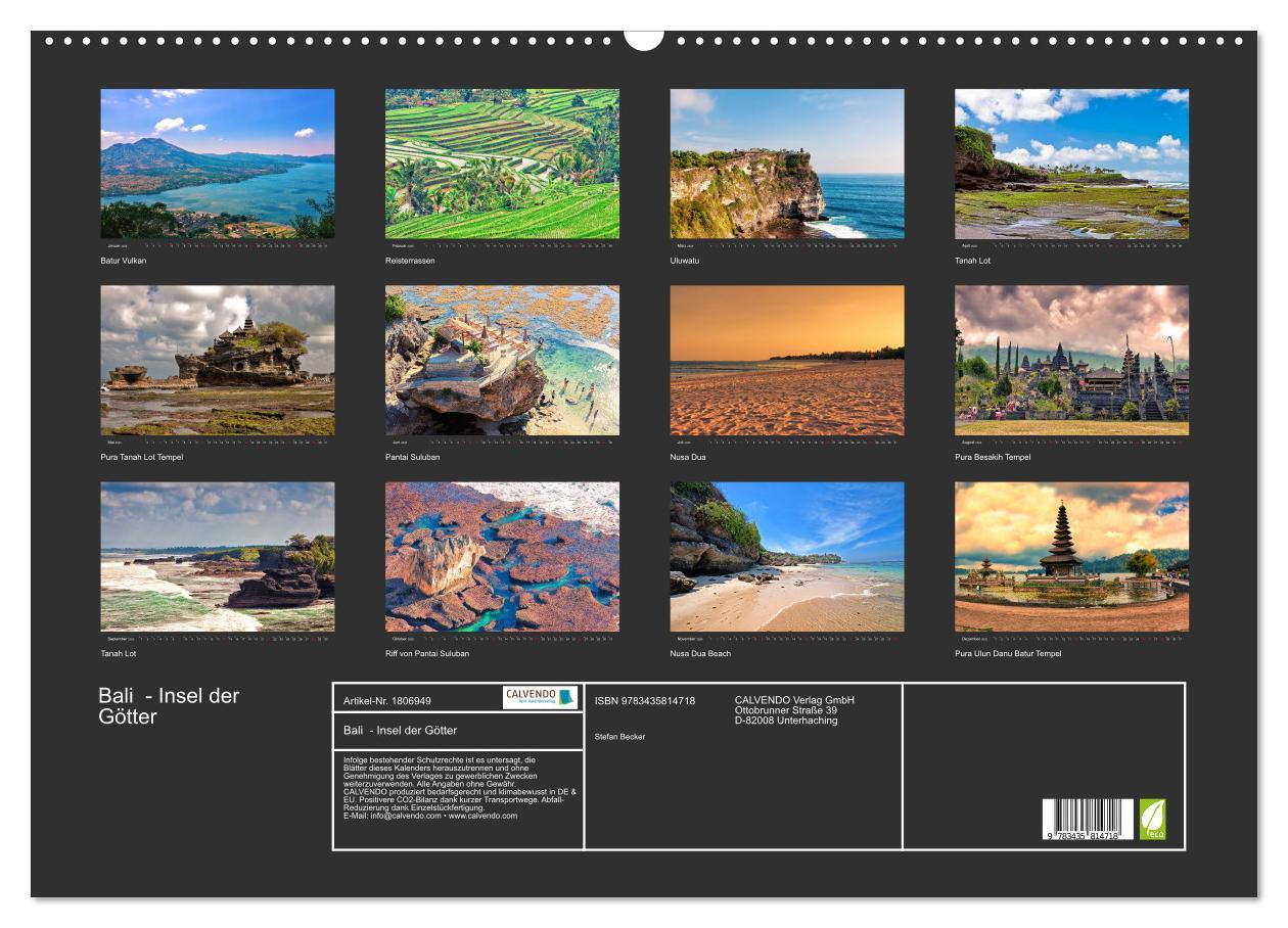 Bild: 9783435814718 | Bali - Insel der Götter (Wandkalender 2025 DIN A2 quer), CALVENDO...