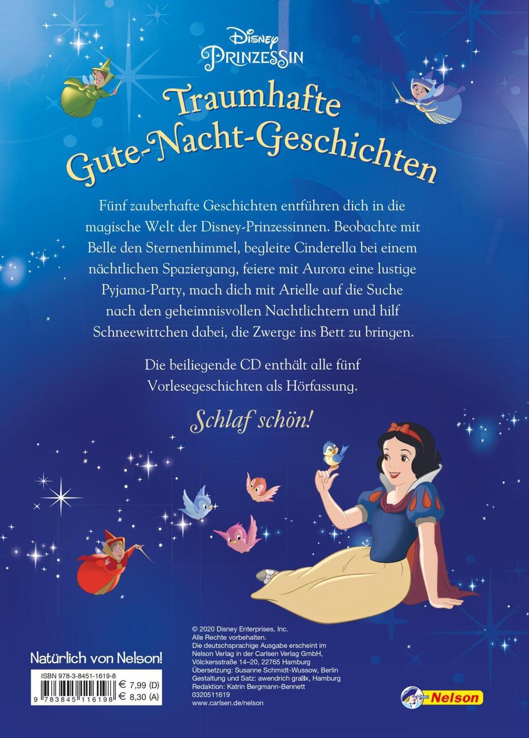 Rückseite: 9783845116198 | Disney Prinzessin: Traumhafte Gute-Nacht-Geschichten | mit CD | Buch