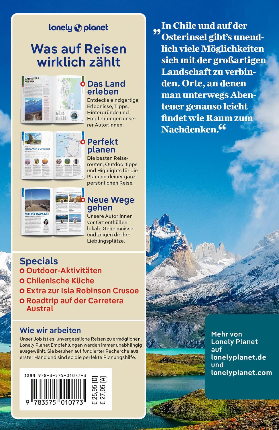 Rückseite: 9783575010773 | LONELY PLANET Reiseführer Chile &amp; Osterinsel | Isabel Albiston (u. a.)