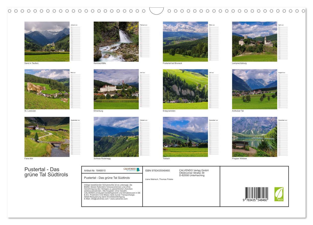 Bild: 9783435548460 | Pustertal - Das grüne Tal Südtirols (Wandkalender 2025 DIN A3...