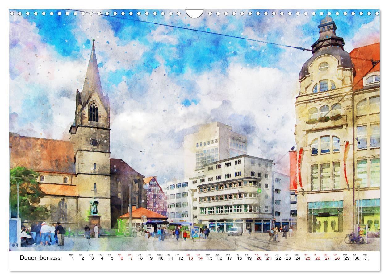 Bild: 9781325935758 | Erfurt - City views in watercolors (Wall Calendar 2025 DIN A3...