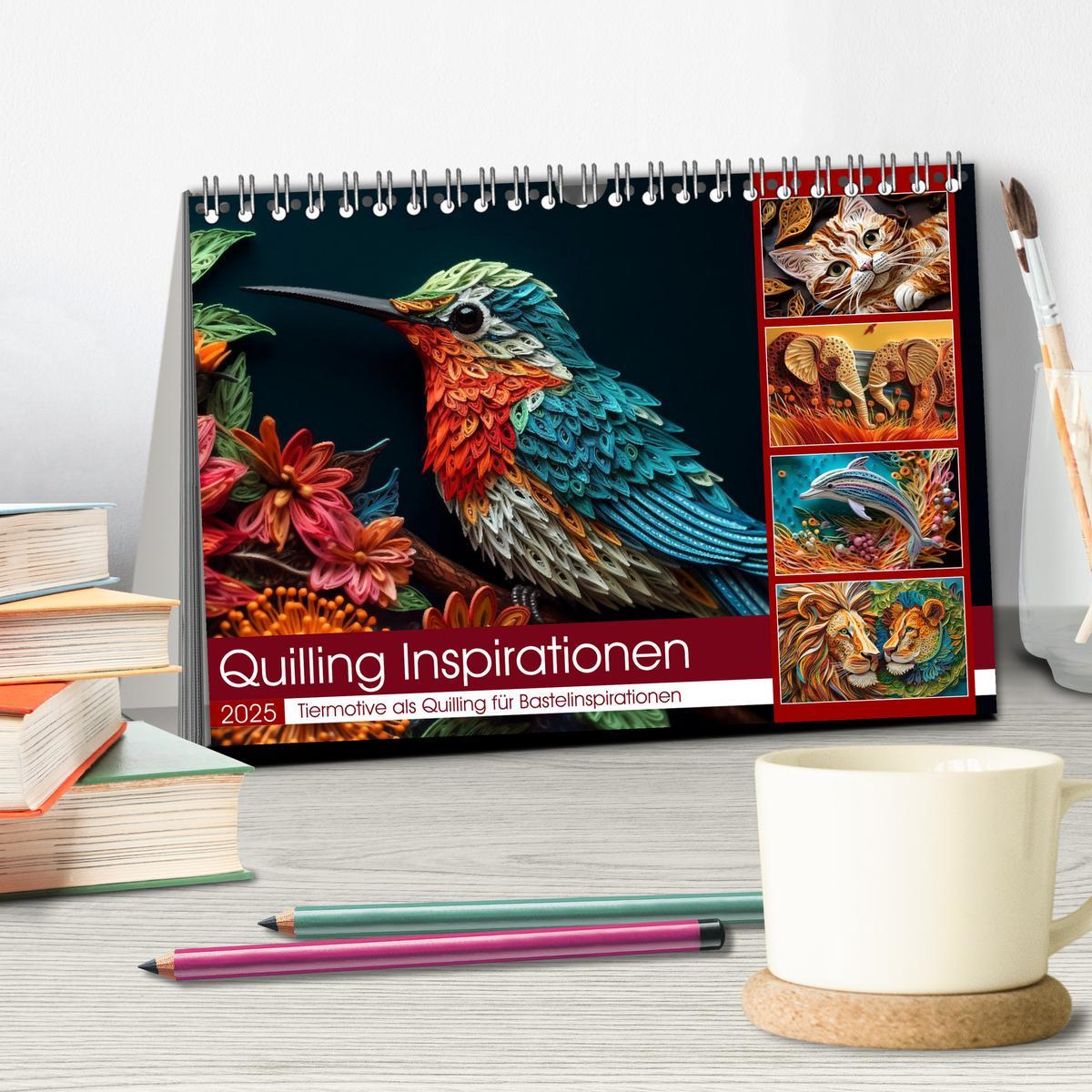 Bild: 9783383905568 | Quilling Inspirationen (Tischkalender 2025 DIN A5 quer), CALVENDO...