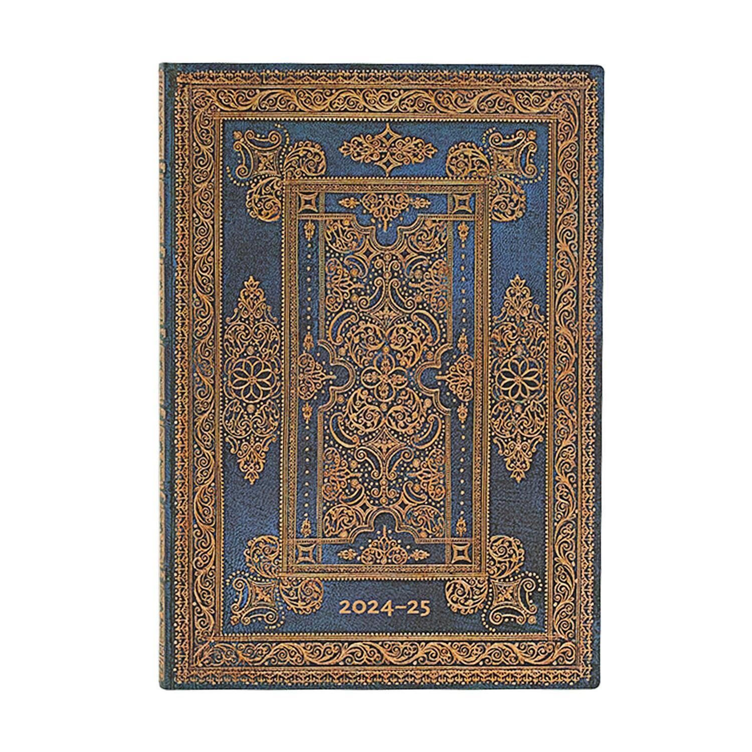 Cover: 9781408753736 | 18-Monatskalender Flexi 2025 Blue Luxe, Midi, Horizontal | Paperblanks