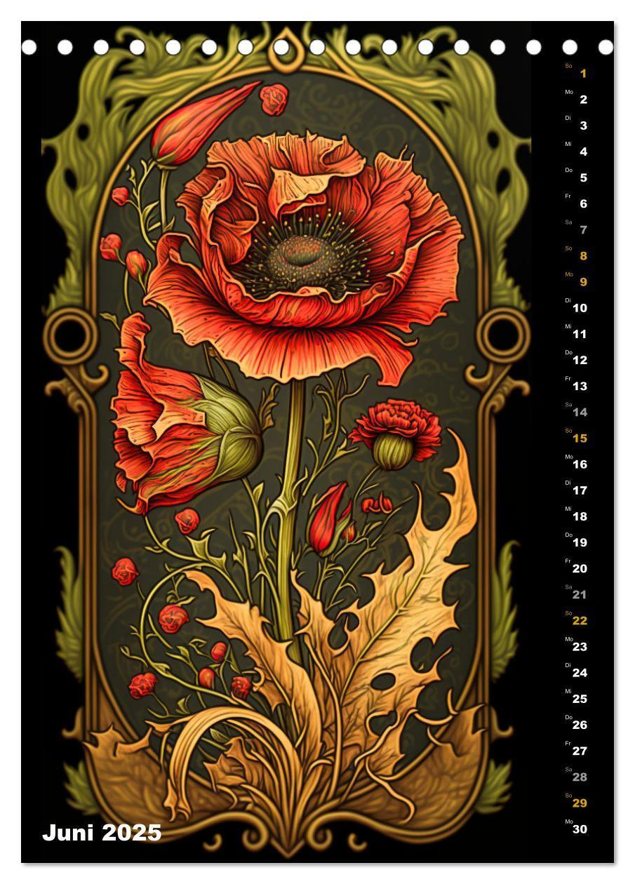 Bild: 9783435874323 | Jugendstil Blumen (Tischkalender 2025 DIN A5 hoch), CALVENDO...