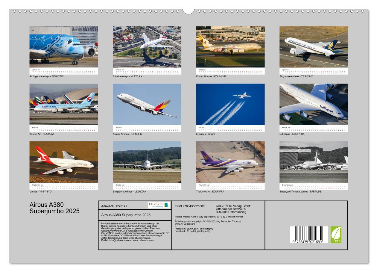 Bild: 9783435021680 | Airbus A380 Superjumbo 2025 (Wandkalender 2025 DIN A2 quer),...