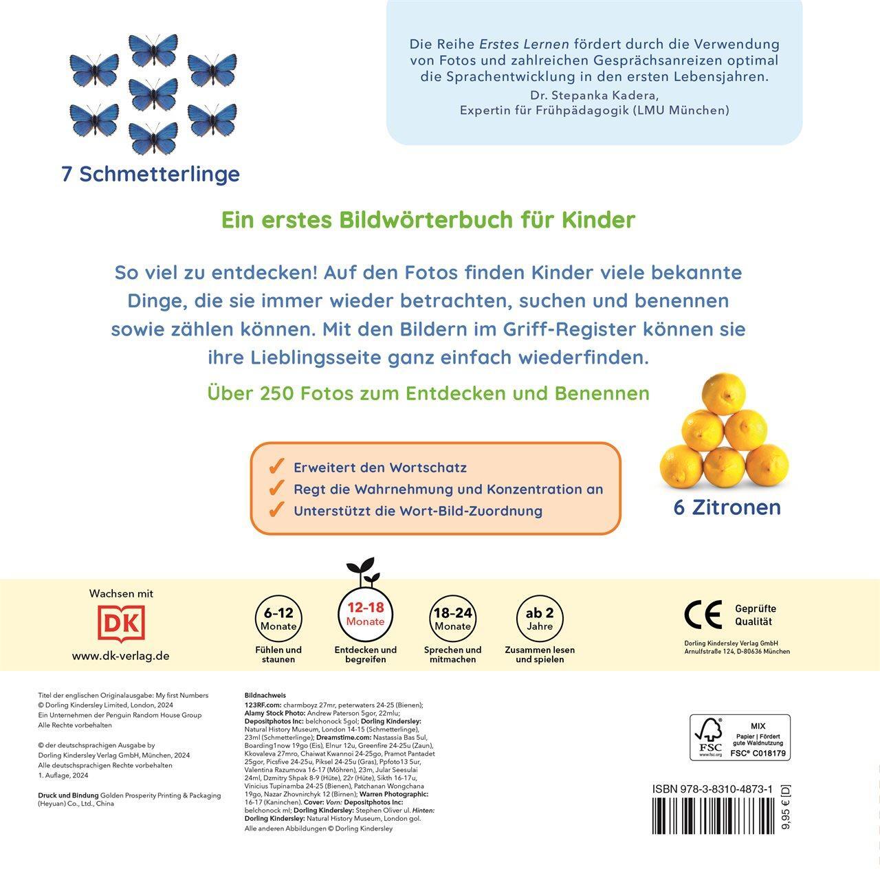 Rückseite: 9783831048731 | Erstes Lernen. Zahlen | DK Verlag - Kids | Buch | Erstes Lernen | 2024