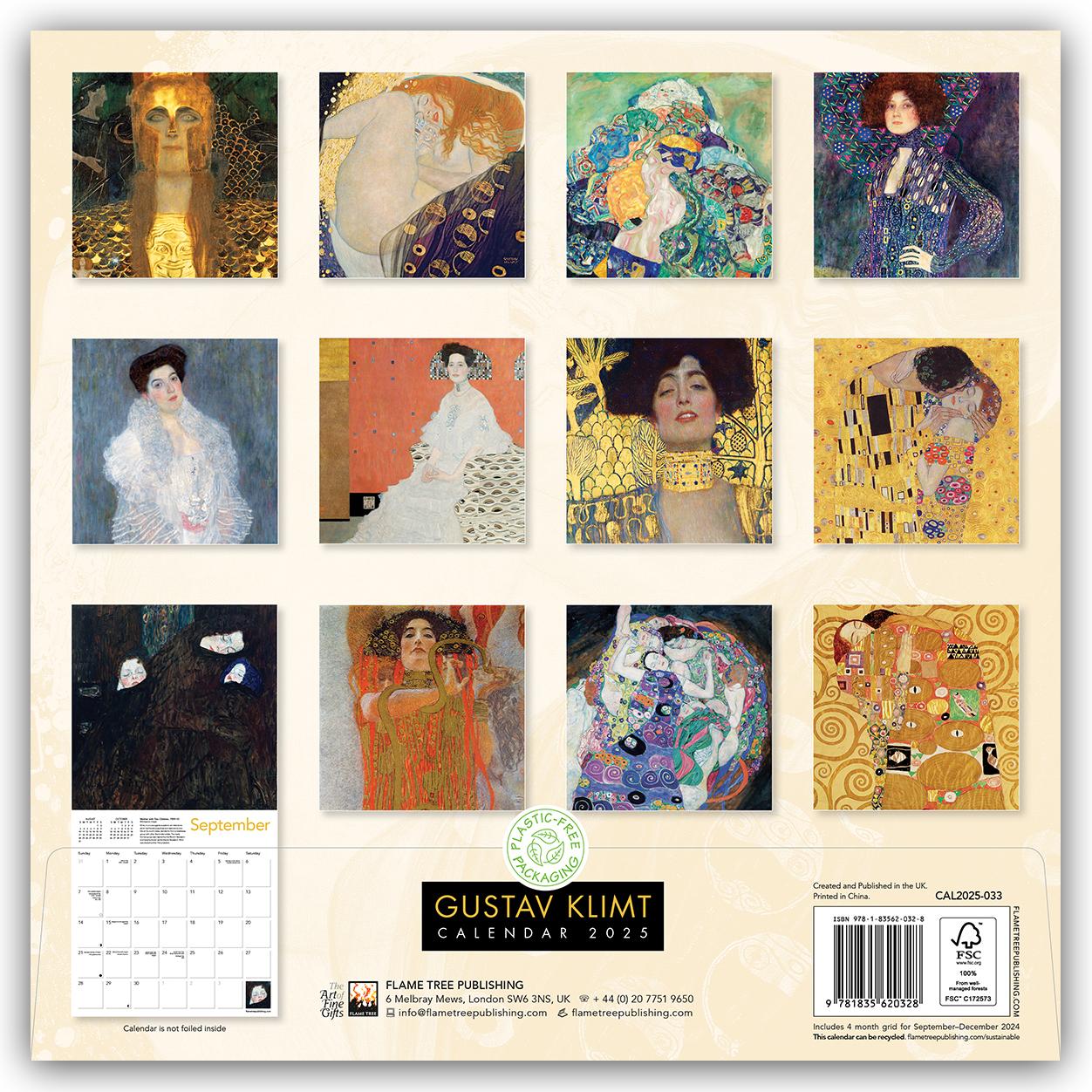 Rückseite: 9781835620328 | Gustav Klimt Wall Calendar 2025 (Art Calendar) | Flame Tree Publishing