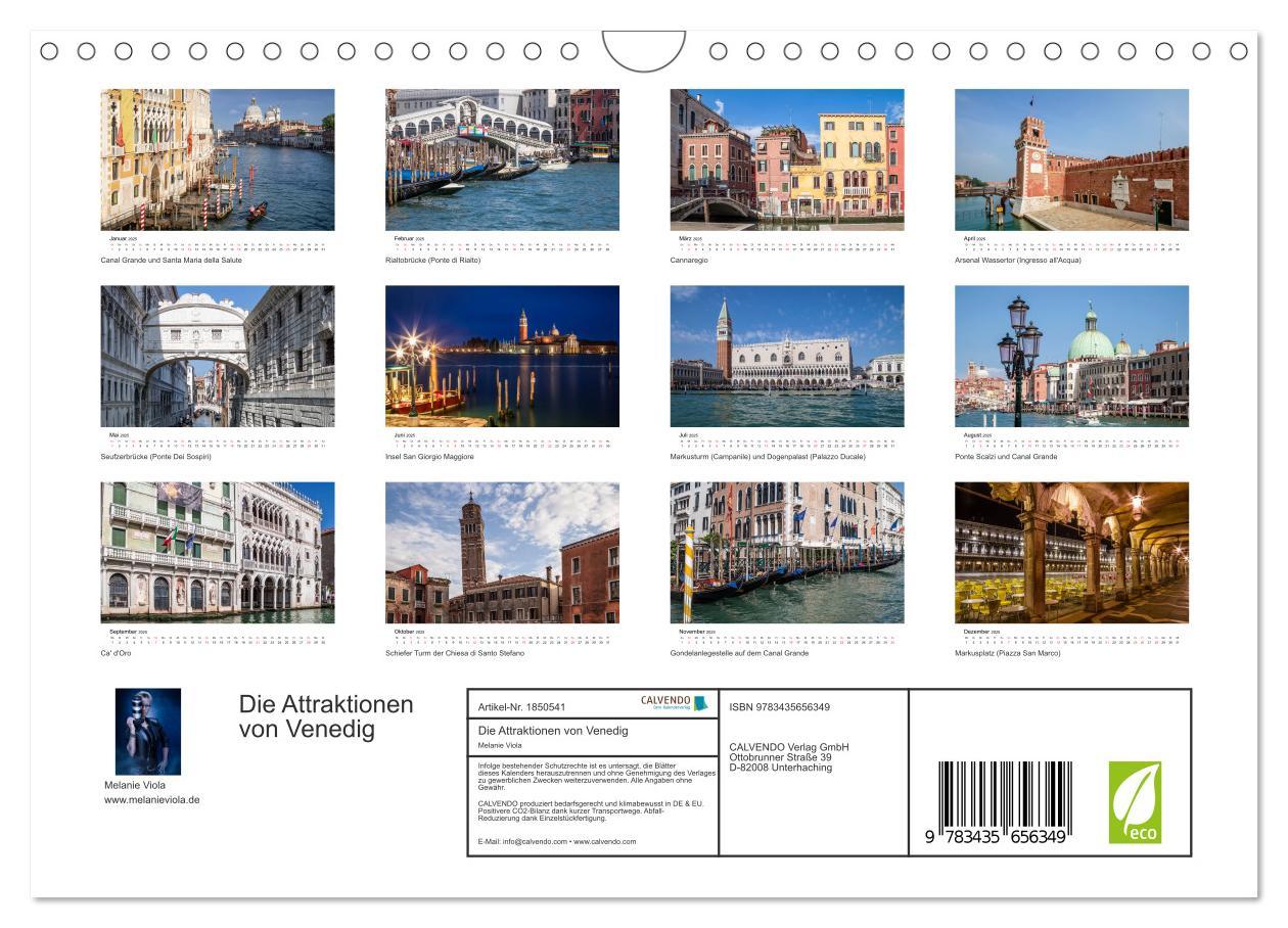 Bild: 9783435656349 | Die Attraktionen von Venedig (Wandkalender 2025 DIN A4 quer),...