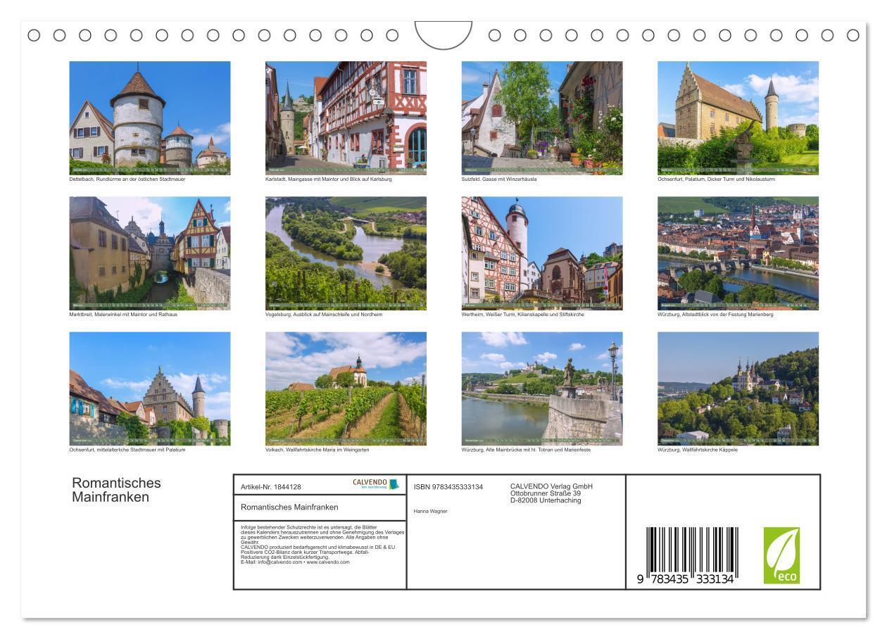 Bild: 9783435333134 | Romantisches Mainfranken (Wandkalender 2025 DIN A4 quer), CALVENDO...