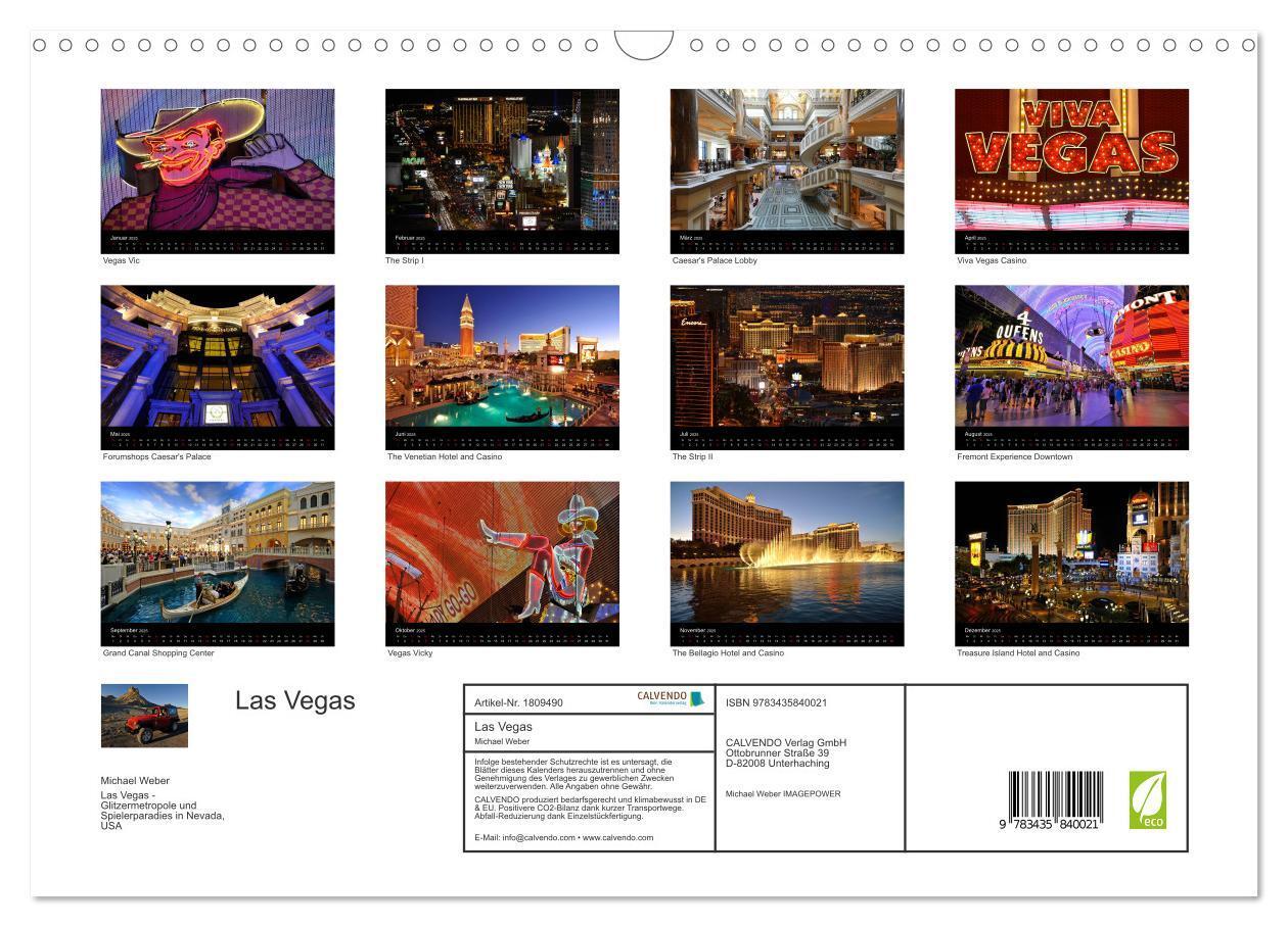 Bild: 9783435840021 | Las Vegas (Wandkalender 2025 DIN A3 quer), CALVENDO Monatskalender