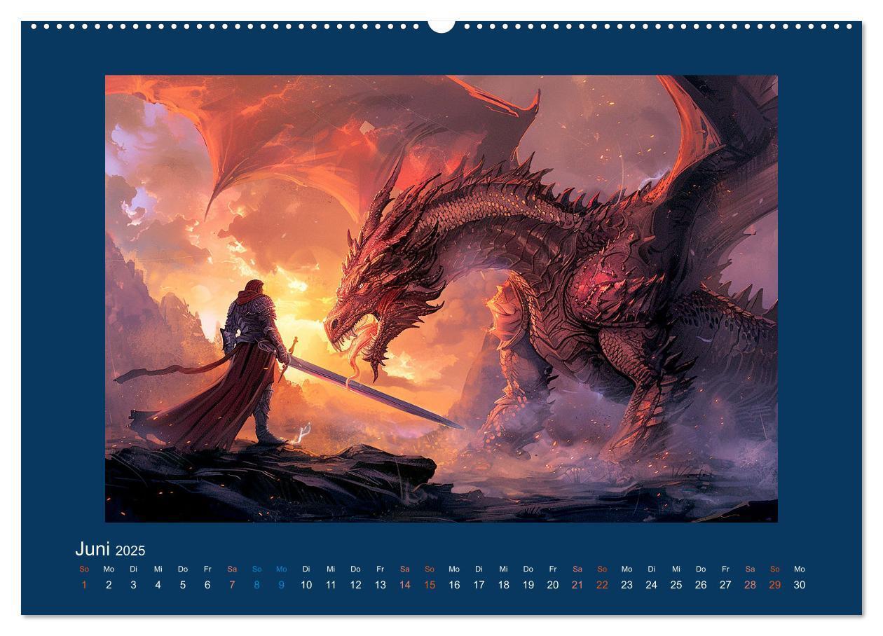 Bild: 9783383821424 | Drachenkrieger (Wandkalender 2025 DIN A2 quer), CALVENDO...