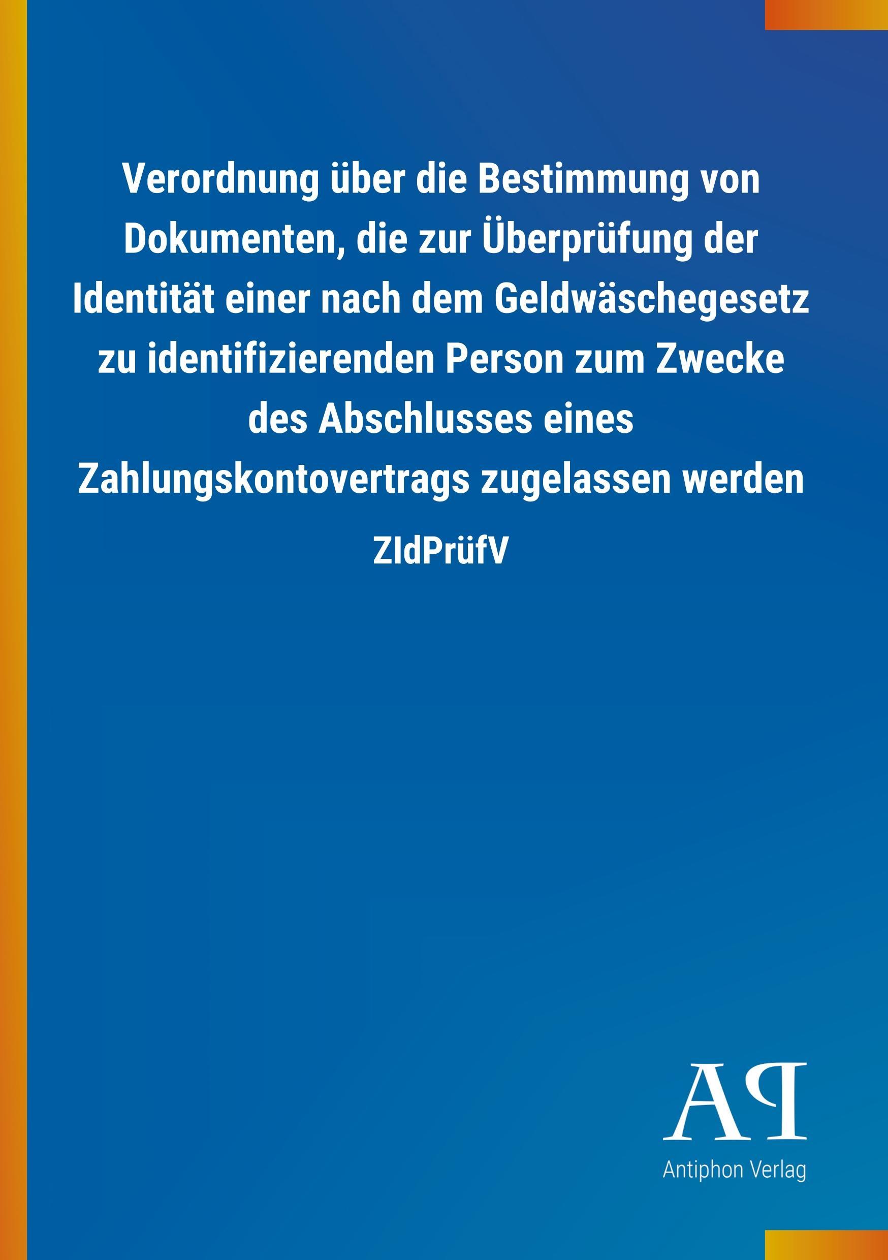 Cover: 9783731401810 | Verordnung über die Bestimmung von Dokumenten, die zur Überprüfung...