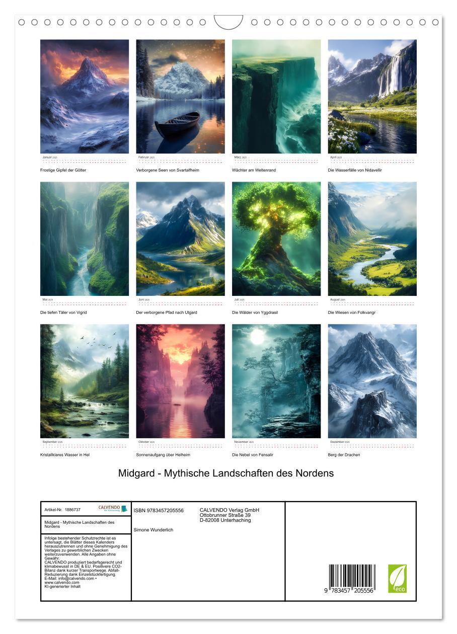 Bild: 9783457205556 | Midgard - Mythische Landschaften des Nordens (Wandkalender 2025 DIN...